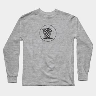 Madness Vintage Plastisol Texture Checkerboard Black Long Sleeve T-Shirt